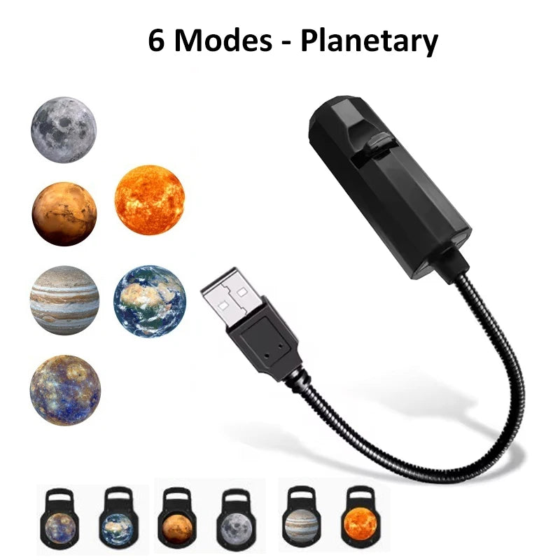 Multi-Theme USB Projector Light, Planetary, Halloween & Christmas