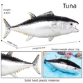 Realistic Fish Figurine Salmon Largemouth Bass Tuna Model Simulation Marine Animal Statue for Aquarium Decor Fish Tank Ornament