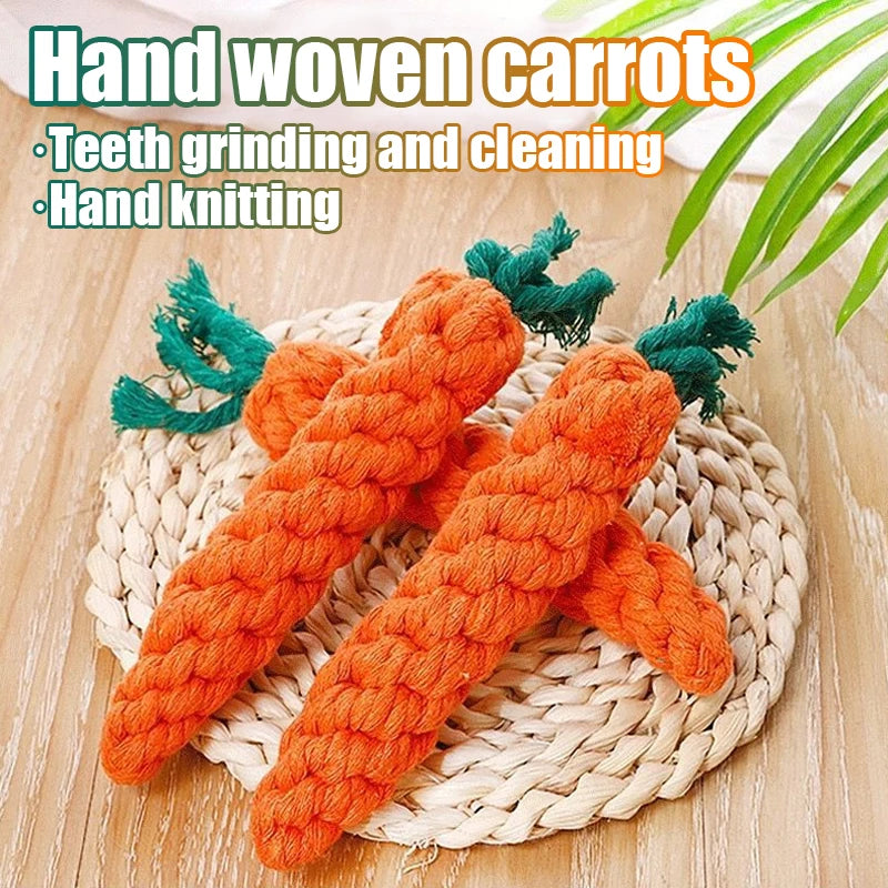 Carrot Rope Dog Toy – Braided Cotton for Tug & Play