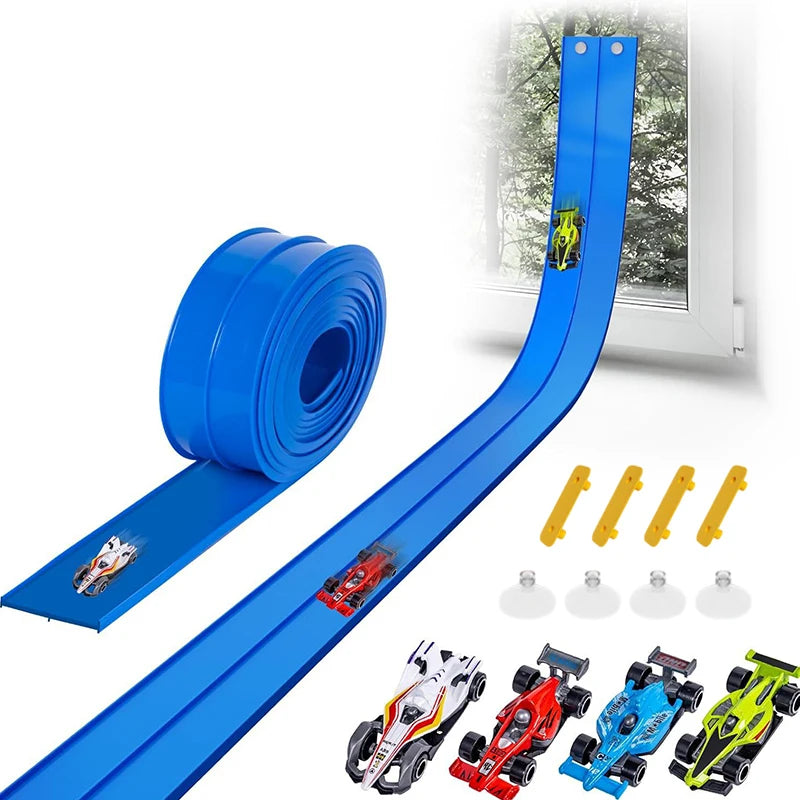 Flexible Kids’ Racing Track Set with 4 Toy Cars