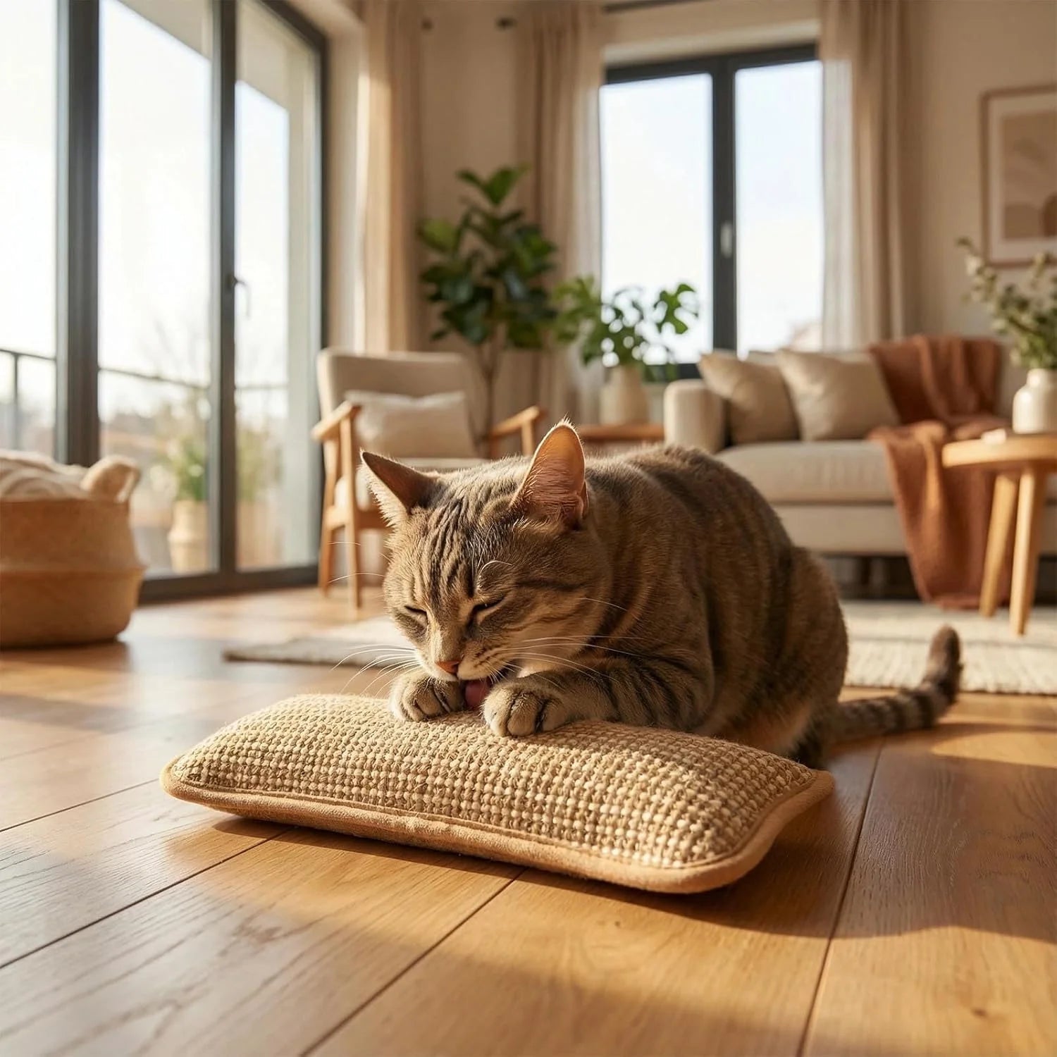 Cat Toy,Interactive Catnip Chew Toy,Durable Catnip Kicker Soft Sisal Pillow with Organic Catnip for Kittens and Adult Cats