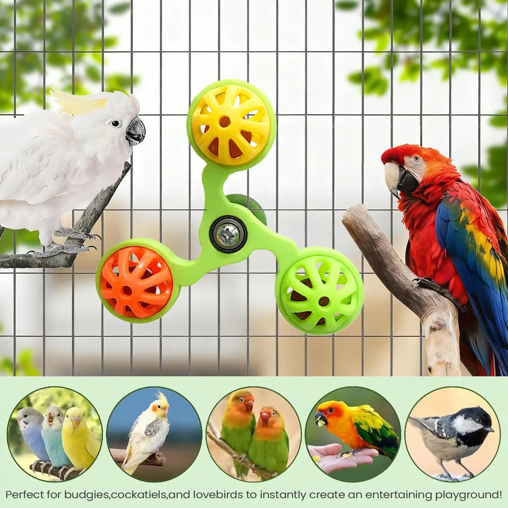 Bird Toys Interactive  Rotating Windmill Toy Bird Cage Toy For Parrots Rotating  For Stimulation Entertainment Play Chewing toy