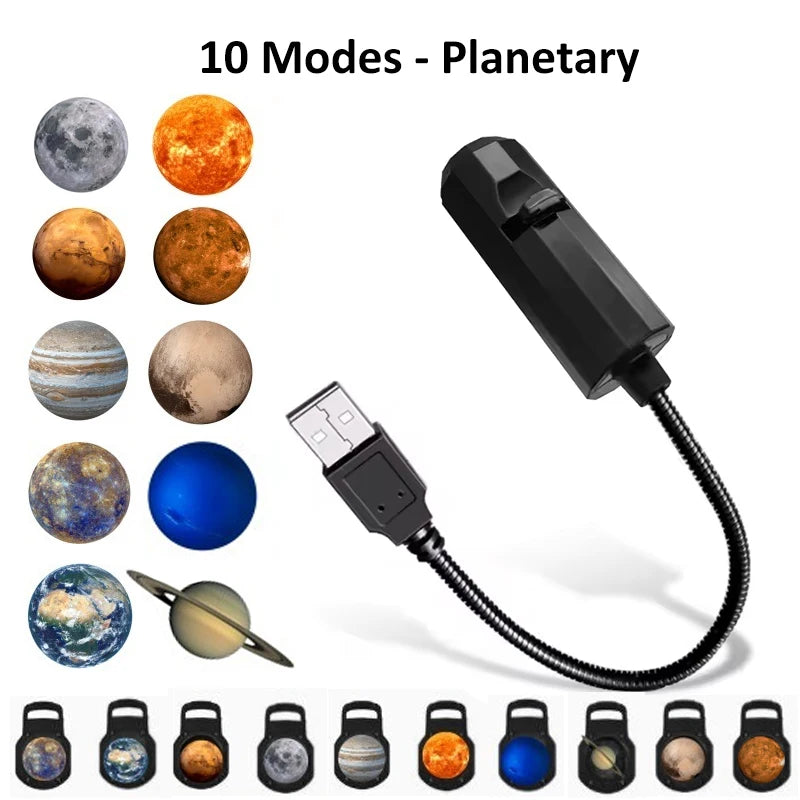 Multi-Theme USB Projector Light, Planetary, Halloween & Christmas