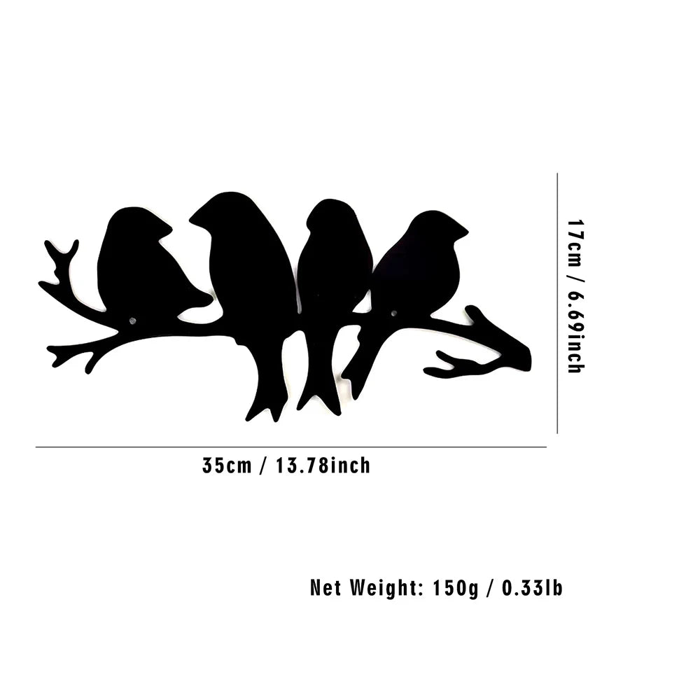 Birds on Branch Metal Wall Art