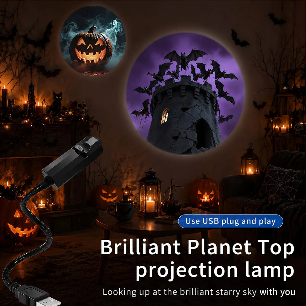 Adjustable Halloween USB Projector Light, 3 to 12 Styles