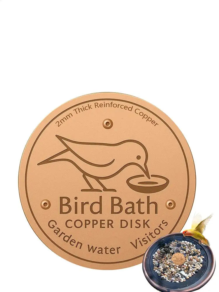 Bird Bath Copper Birdbath Purifier with Triple-Point Support Bath Disk Ornaments Feeder Accessories for Outdoor Bird Baths Bowls