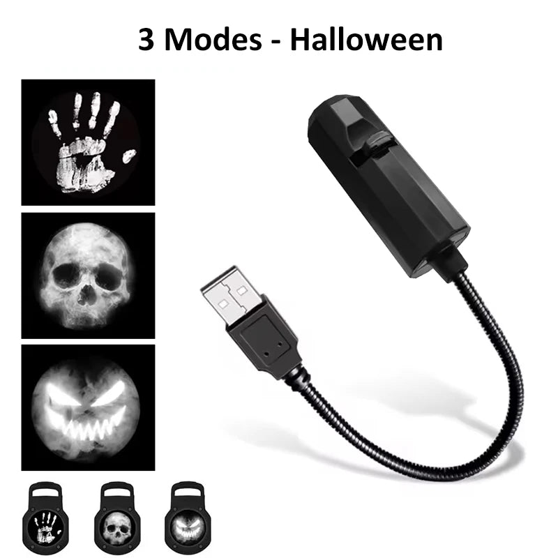 Multi-Theme USB Projector Light, Planetary, Halloween & Christmas