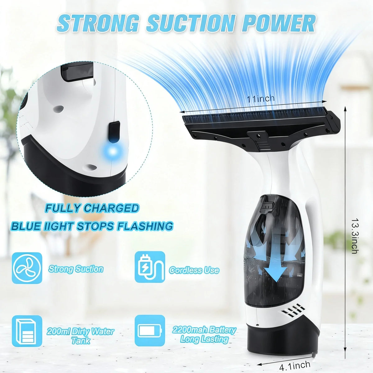3-in-1 Cordless Window Vacuum Cleaner