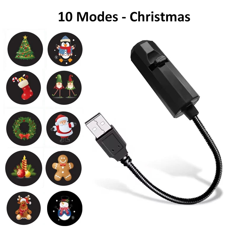 Multi-Theme USB Projector Light, Planetary, Halloween & Christmas
