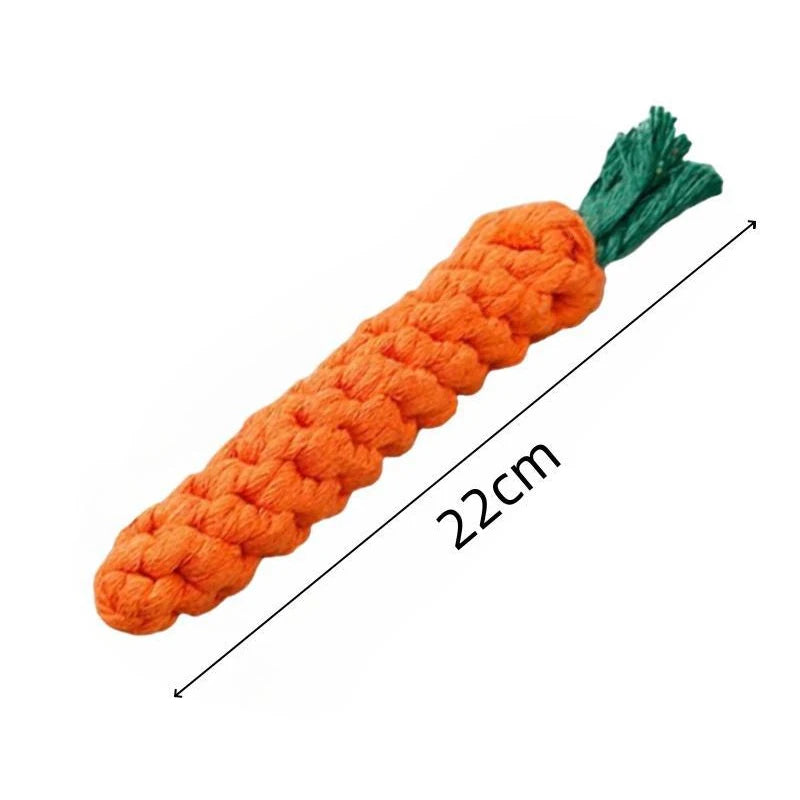 Carrot Rope Dog Toy – Braided Cotton for Tug & Play