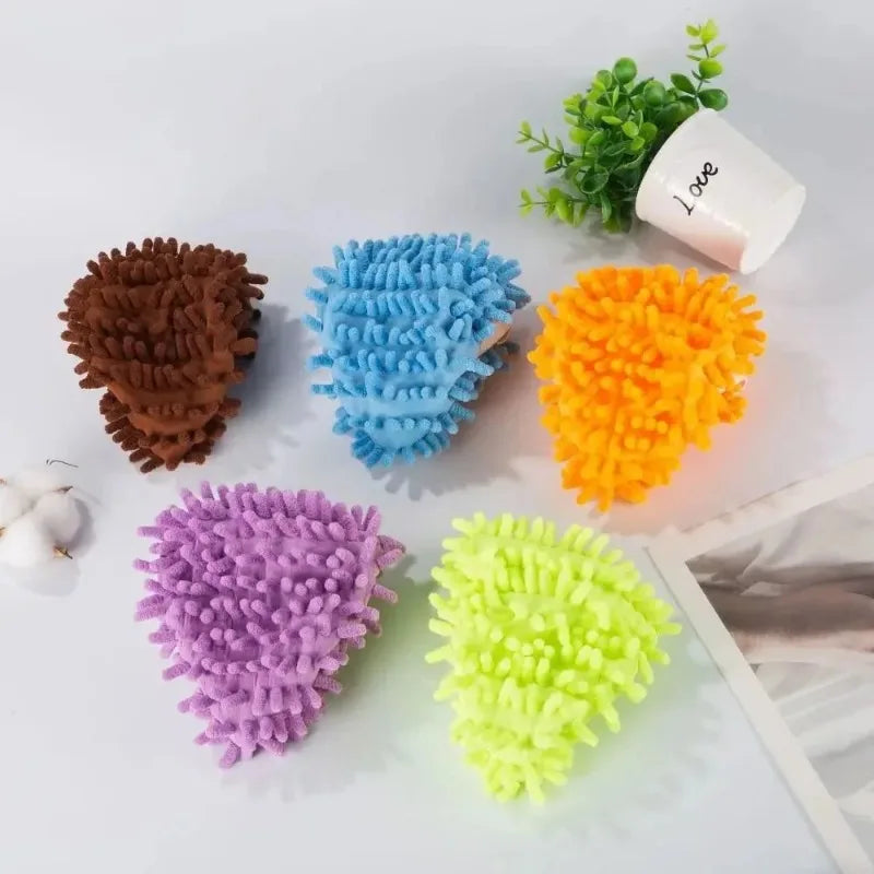 Chenille Floor Cleaning Slippers, 2-Piece Dust Mop Set