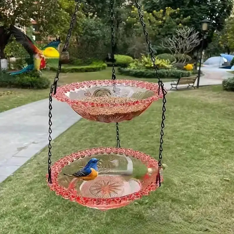 Flower-Shaped Hanging Bird Feeder & Birdbath