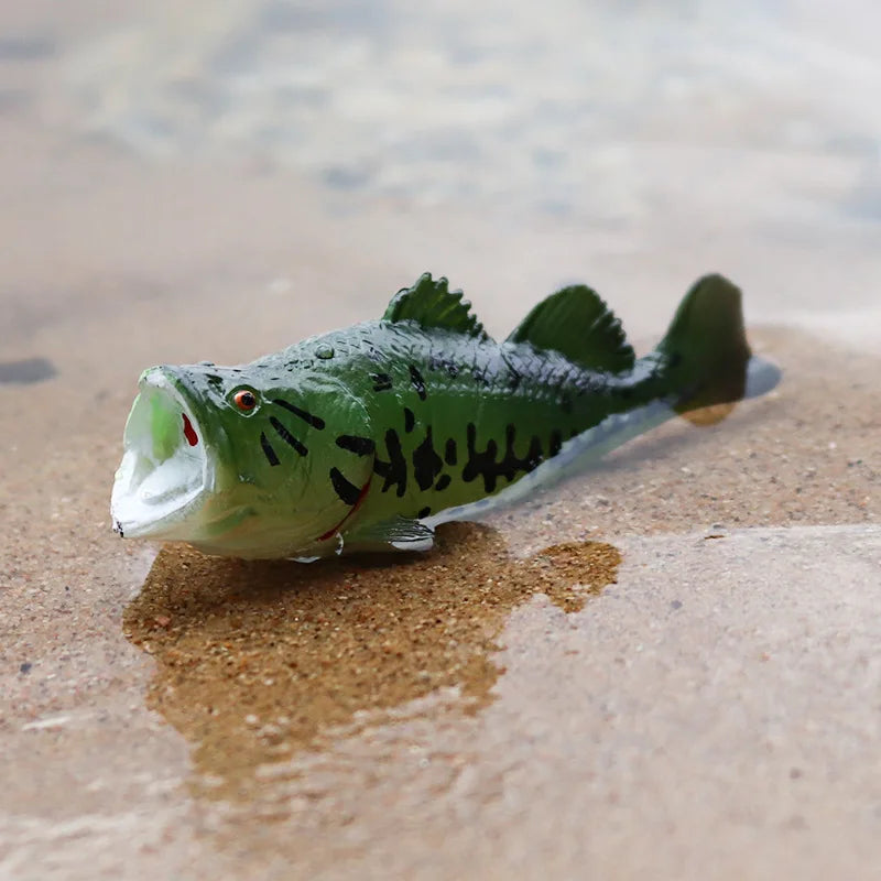 Realistic Fish Figurine Salmon Largemouth Bass Tuna Model Simulation Marine Animal Statue for Aquarium Decor Fish Tank Ornament