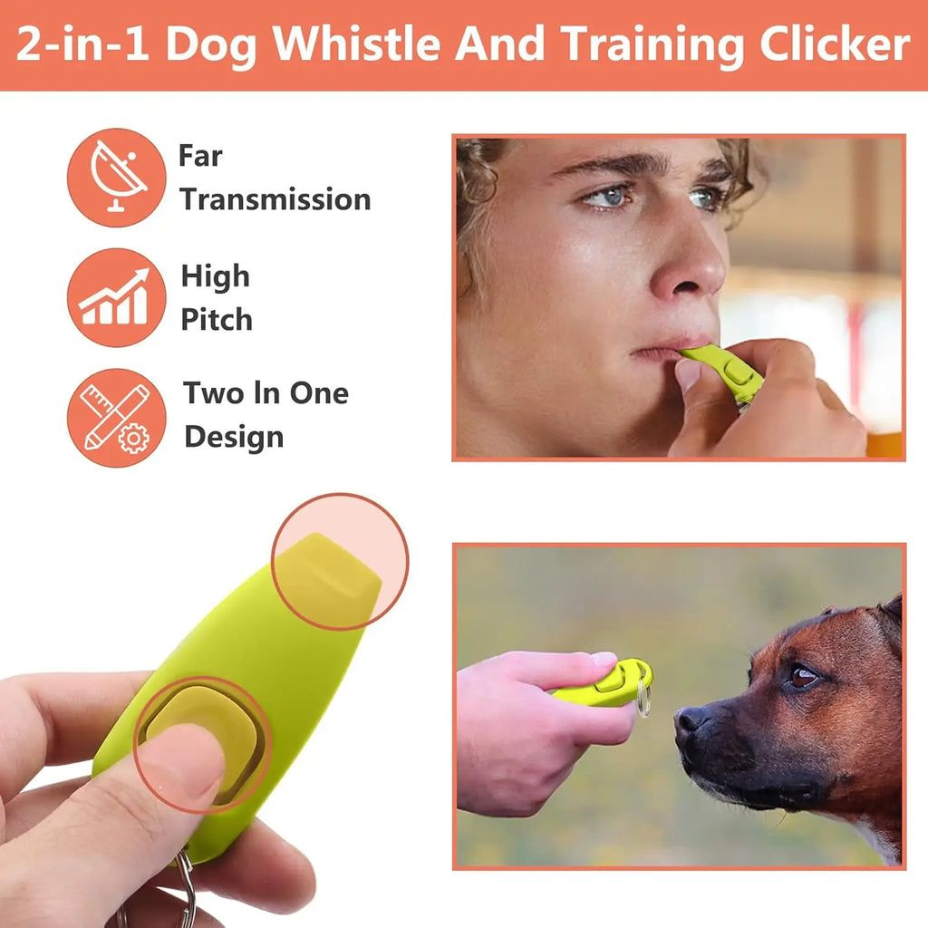 Dog Training Kit: Treat Pouch, Clickers, Silent Whistle, 2‑in‑1, Guide, Poop Bags