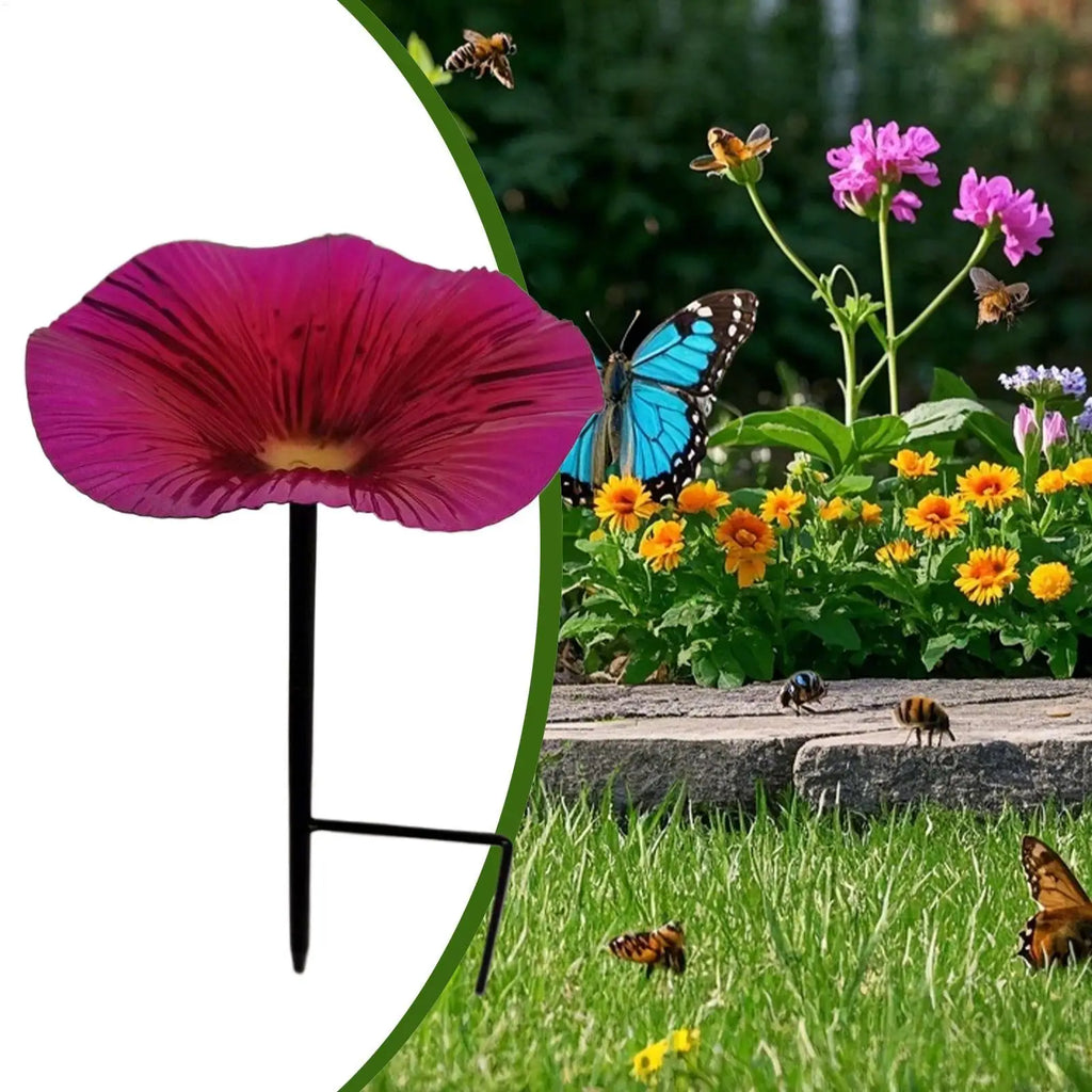 Bird Bath for Outdoor Garden Removeable Stand Bird Bath Bowl with Metal Stake for Courtyard Garden Patio Yard Pathway Decor