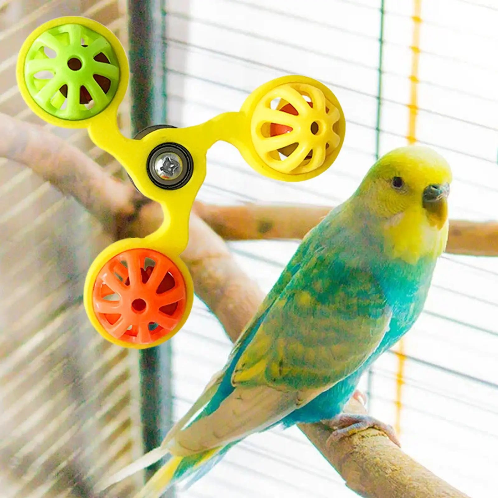 Bird Toys Interactive  Rotating Windmill Toy Bird Cage Toy For Parrots Rotating  For Stimulation Entertainment Play Chewing toy