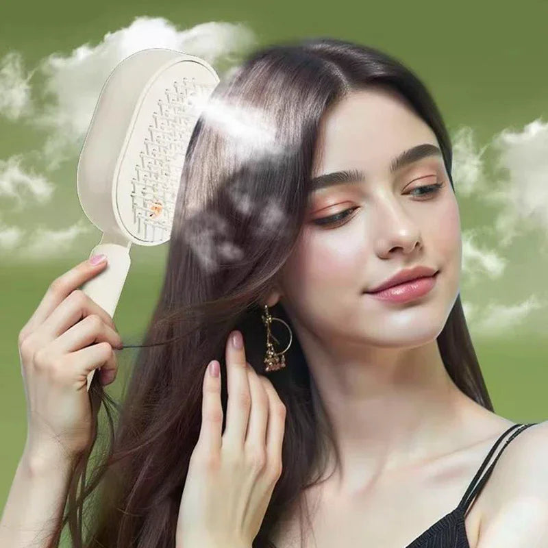 3-in-1 Electric Scalp Massage Brush - Steam Spray, Essential Oil, Self-Cleaning