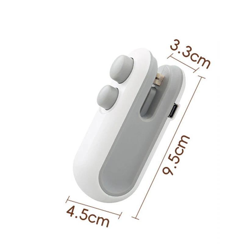 2-in-1 Mini Bag Sealer and Cutter - Handheld Heat Resealer for Food Bags