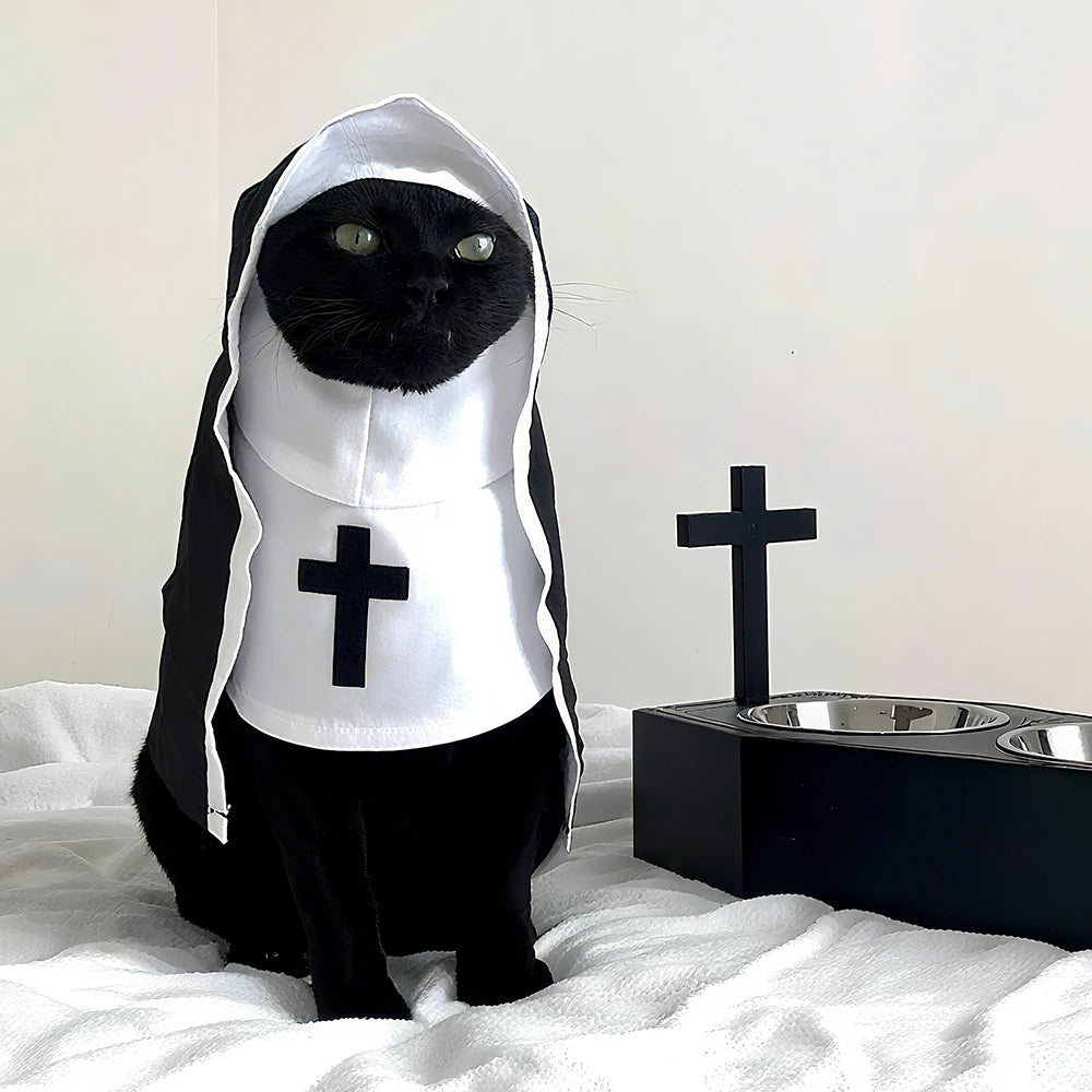 Halloween Pet Nun Costume for Cats & Small Dogs, XS–XL