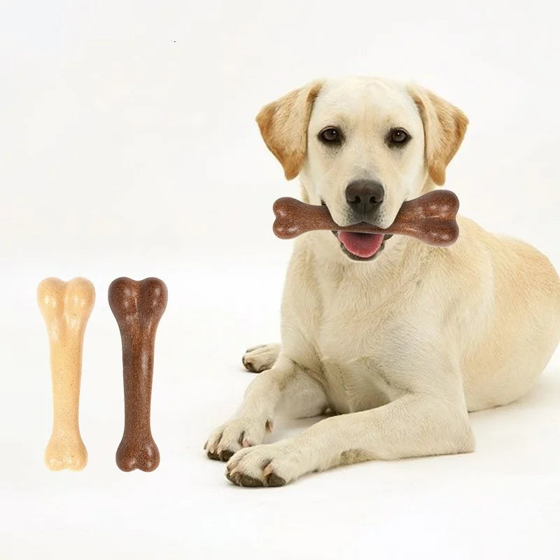 Dog Durable Beef Flavored Chew Toy, Bone Shaped Dog Interactive Play Toy, Teeth Clean Training Toy Pet Supplies